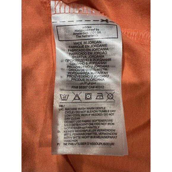 Adidas Logo T-Shirt Mens Orange Medium - Picture 5 of 5